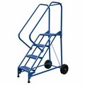 Vestil 70 H Steel Roll A Fold Ladder, 50 deg., Perf, 4 Step, 4 Steps LAD-RAF-4-P-EZ